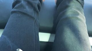 Smoking and barefooted in the car