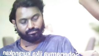 Three slaves massaging indian mistress