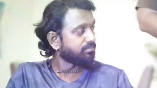 Three slaves massaging indian mistress