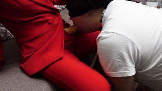 FEmdome Slave Sucking Phalos Mistress Strapon Handcuffs Collar