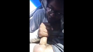 Black girl suck her white boyfriend in car