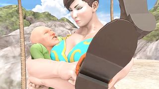 tall woman bearhug little man