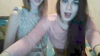 Two Girls kissing on Webcam