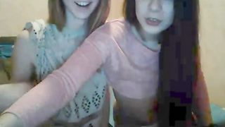 Two Girls kissing on Webcam