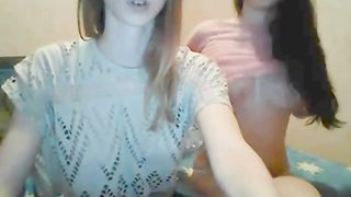 Two Girls kissing on Webcam