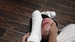 Femdom Mistress Stay Legs Feet Face White Nylon Socks Kiss Feet Stockings Tights