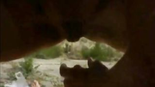 Milfs ride young cock outdoor