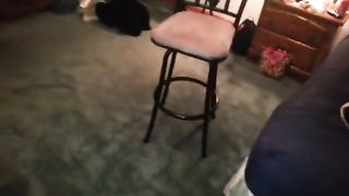 Girl in blue lingerie