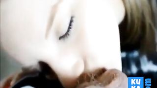 Amateur public facial on stairway 2