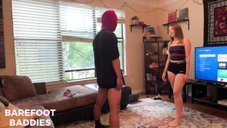 Brunette Ballbusting Slave