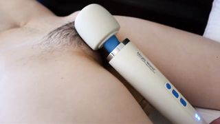 girl tied down, pussy fingered, vibed, dildo moving stomach