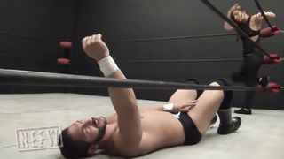 Femdom wrestling ballbusting