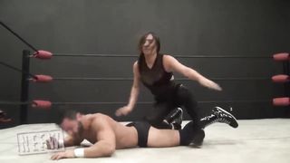 Femdom wrestling ballbusting