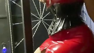 Bossy delilah latex dress facesitting