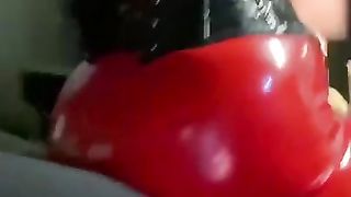 Bossy delilah latex dress facesitting