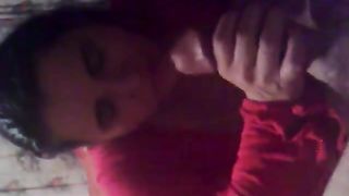 Polish Housegirl blows her man, as good as she can