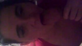 Polish Housegirl blows her man, as good as she can