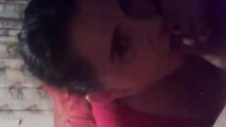 Polish Housegirl blows her man, as good as she can