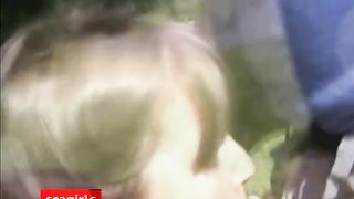 Young mother sucking me in public