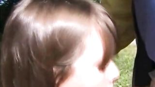 Young mother sucking me in public