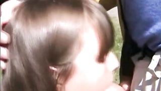 Young mother sucking me in public