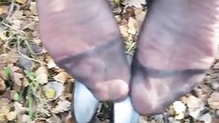 Sperma auf Deutsch Nylon Sohlen MILF