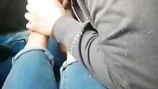 Foot Worship in Car