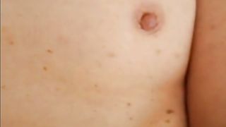looking at girl's small titties, fucking, fingering, cumming