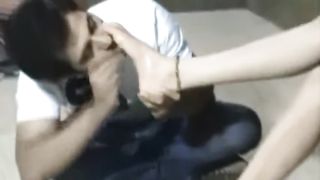 Indian-Mistress-foot wash and drink