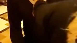 Mistress getting its Slippers Licked by a Filthy Dog