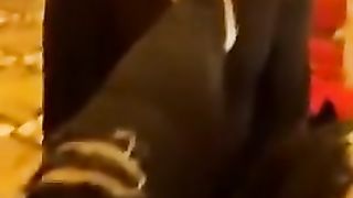 Mistress getting its Slippers Licked by a Filthy Dog