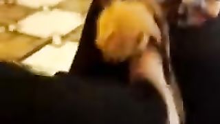 Mistress getting its Slippers Licked by a Filthy Dog