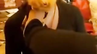 Mistress getting its Slippers Licked by a Filthy Dog