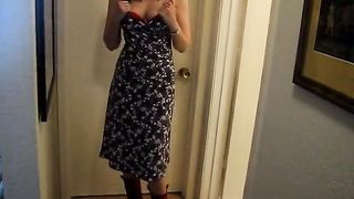 hot body brunette milf lady sexy striptease to nude