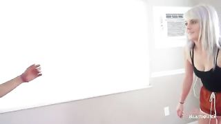 Blonde andi squeeze hard