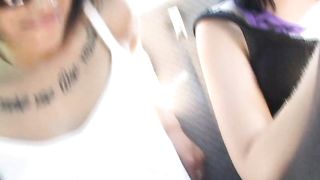 Mom and friend sitting on doll