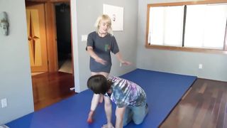 Beatdown and choke but hot strong girl