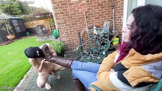 Tiffany has her boots cleaned..