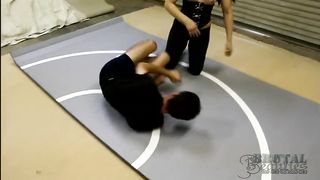 Strong white girl chokes man again and again