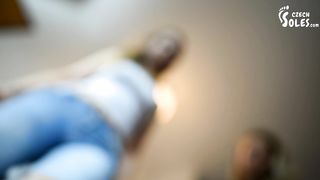 Lick two girls shoes