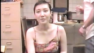 Korean ex-model slumming it, sucking dicks in a bar