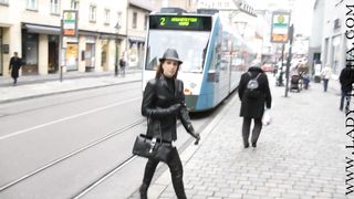 Fetish lady Smoking leather