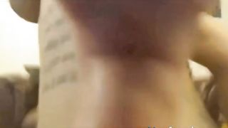 Hot ebony rides anal dildo and facefucks herself