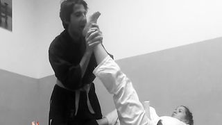 SQ judo domination beatdown and footjob