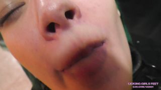 Licking girls feet - MIA - I'll make your tongue go black - Human ashtray, humiliatio