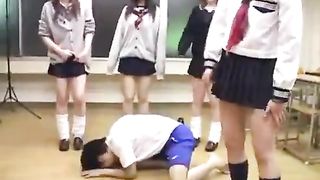 Girls fart on guy student