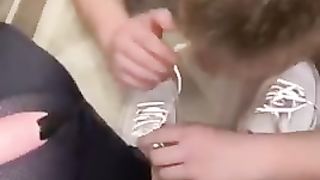 Shoes and socks smelling(young girl)