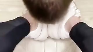 Shoes and socks smelling(young girl)