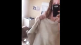 Hot white chick show her body on Periscope