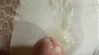 Milfs jerk boy cock-he cumshots white panties